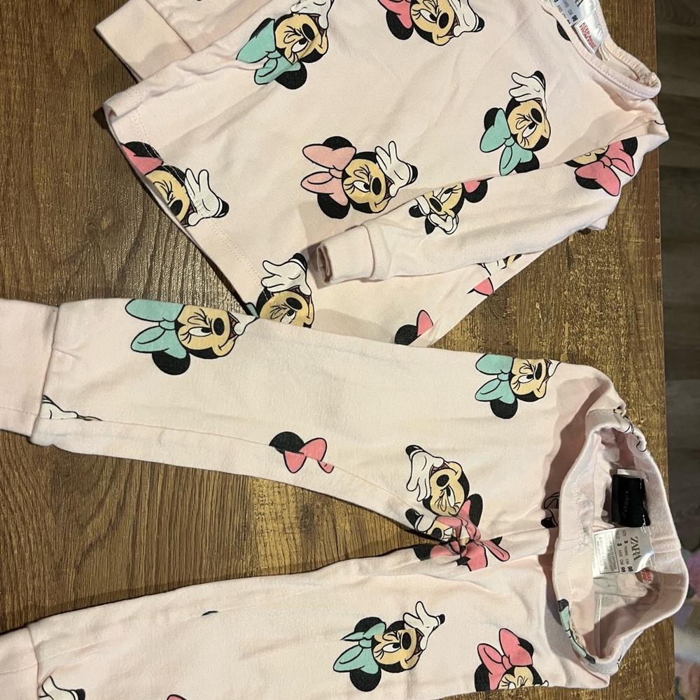 Zara Kids Pajama Set - Pink with Minnie Mouse
